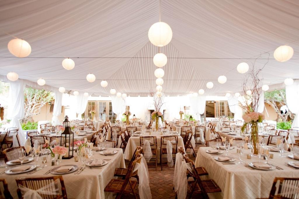 Elegant tented wedding reception